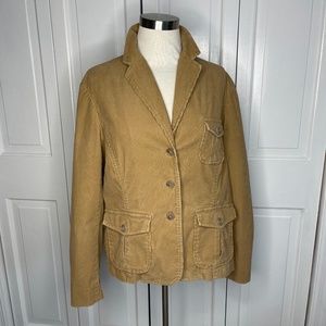 Lands End Camel Corduroy Blazer Jacket
